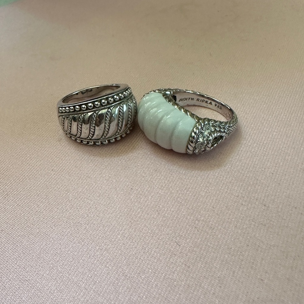 Judith Ripka Silver and White Statement Rings